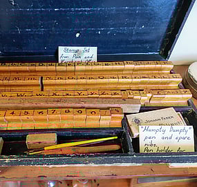 Lettering and numbers stamp set in Martinborough Mueseum