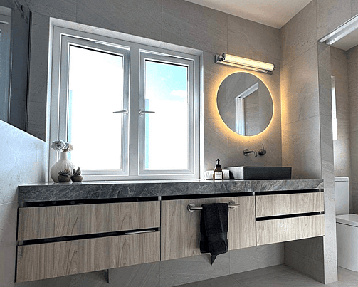 Upgrade your bathroom with a lighted mirror