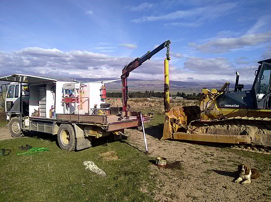 Komatsu bulldozer hydraulic repair - AEM handles jobs of any size.