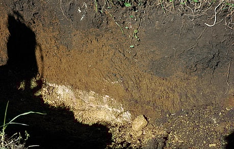 Top soil, loess and limestone layers
