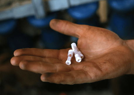 Tissue samples are collected in vials for DNA profiling