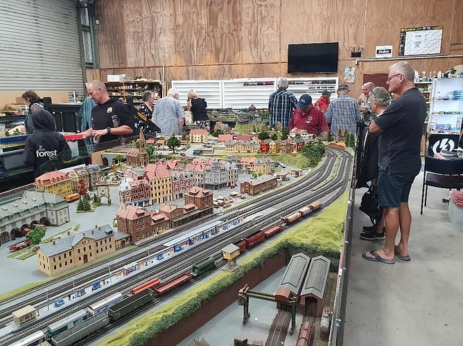 A corner of the Trainworld shed which houses a number of model railway inspired installations.
