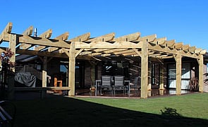 Pergola - Pergola built over outdoor entertaining area on existing home