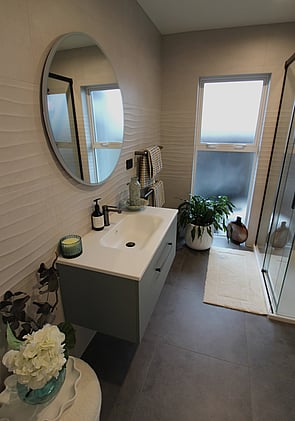 Extensive House Renovation - Laundry was transformed into Main Bathroom - AFTER