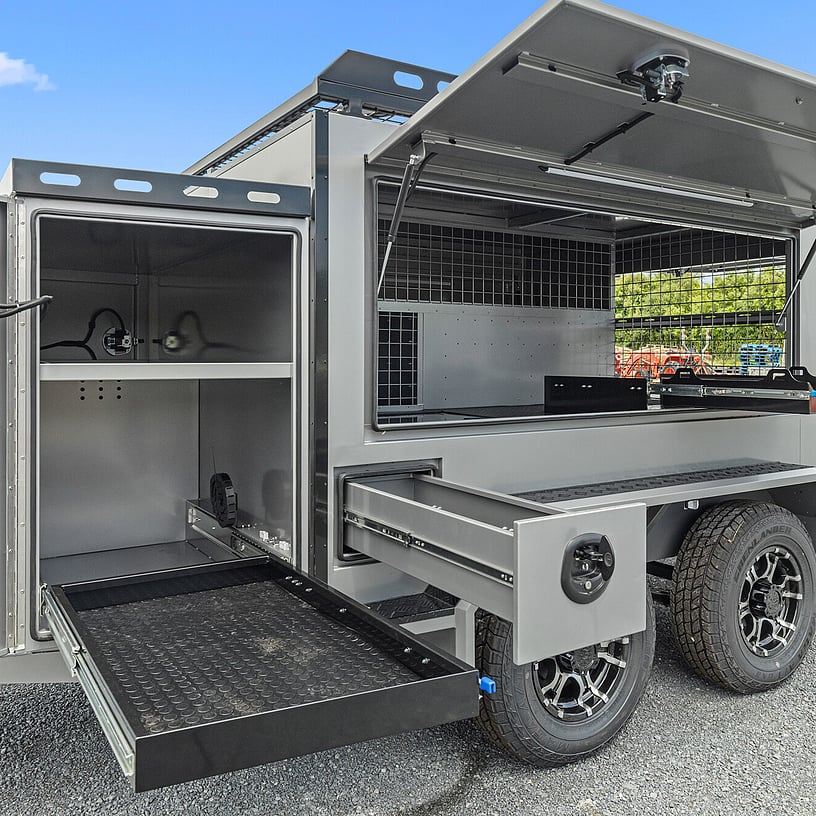 Wide-opening doors and practical layouts give you quick access to the tools you need, without unloading half your trailer.