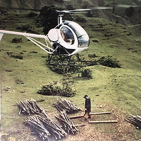helicopter over forrest