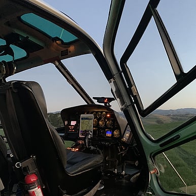 inside helicopter