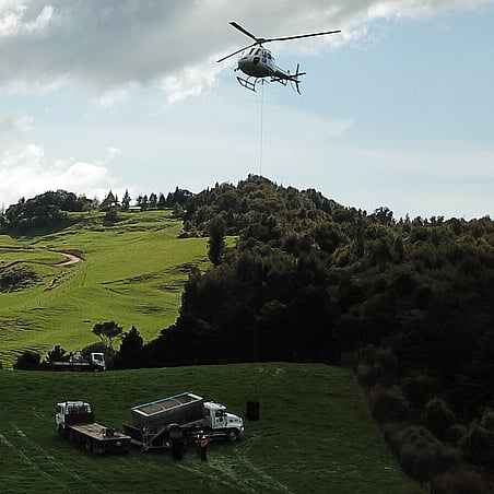 helicopter over farm