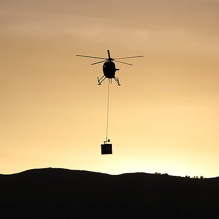 helicopter over forrest