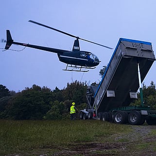 helicopter and truck