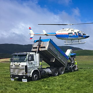 helicopter and truck