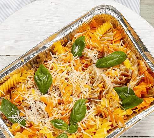 Chilled fresh prepared meal in packaging