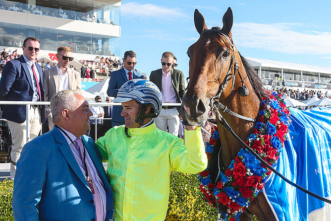 Mick Harvey and Luke McCathy with Kingman - HRNZ/Race Images