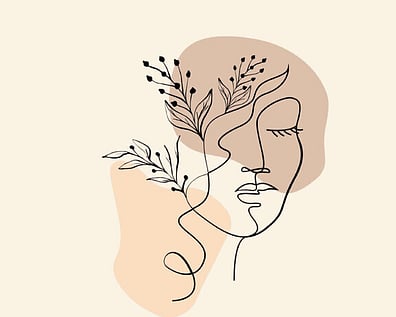 Peaceful woman drawing