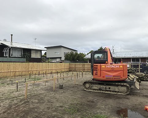 Getting the new site in Links Ave, Mount Maunganui, ready for the house to be placed on.