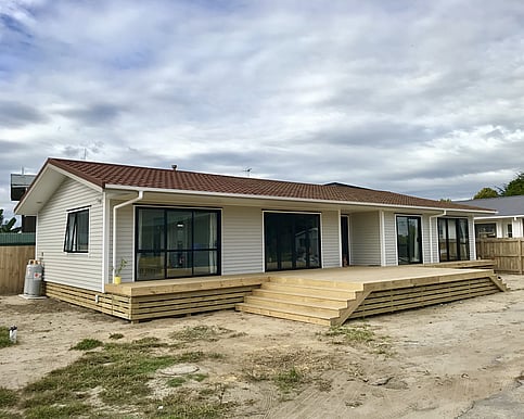 The house is now completed, ready to the owners to move in and begin landscaping.
