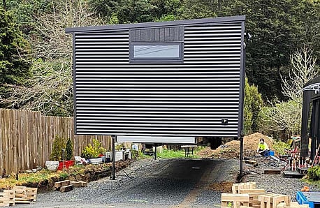 Tiny Towing Solutions have hydraulic jacks to help get your tiny home into the right space