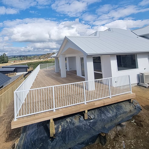 deck build with fence