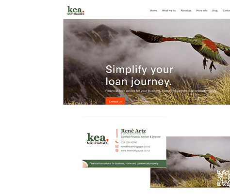 Screenshot of new website for Kea Mortgages