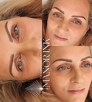 Brow tattooing before and after photos by Manor Ink Hamilton