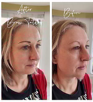 brow tattooing before and after photos by Manor Ink Hamilton
