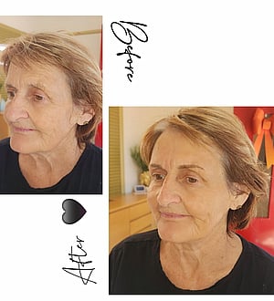 brow tattooingon mature skin before and after photos by Manor Ink Hamilton