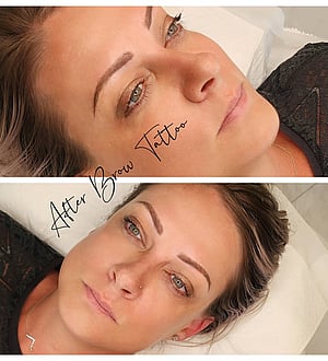 brow tattooing before and after photos by Manor Ink Hamilton