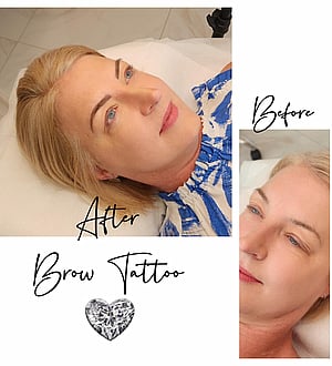 brow tattooing before and after photos by Manor Ink Hamilton