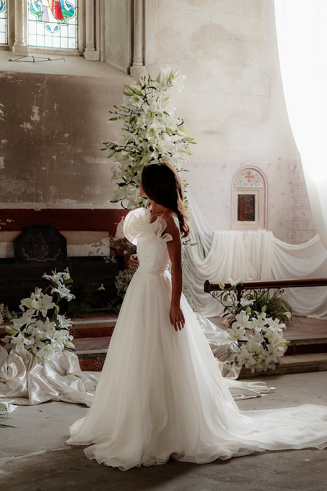 Handcrafted bespoke wedding dress London