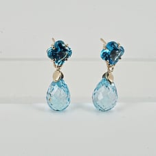 Earrings of Blue topaz 