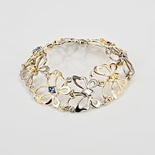 Handmade butterfly bracelet with sapphires and diamonds