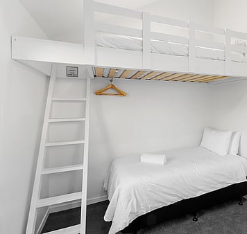 Loft bunk bed for family accommodation in Taupo New Zealand
