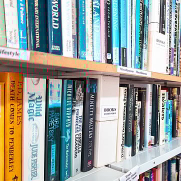Books on a book shelf