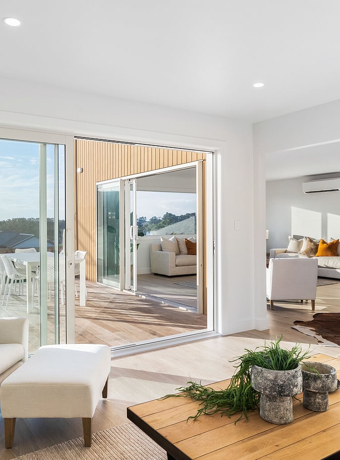 Living area looking out onto outdoor living area
