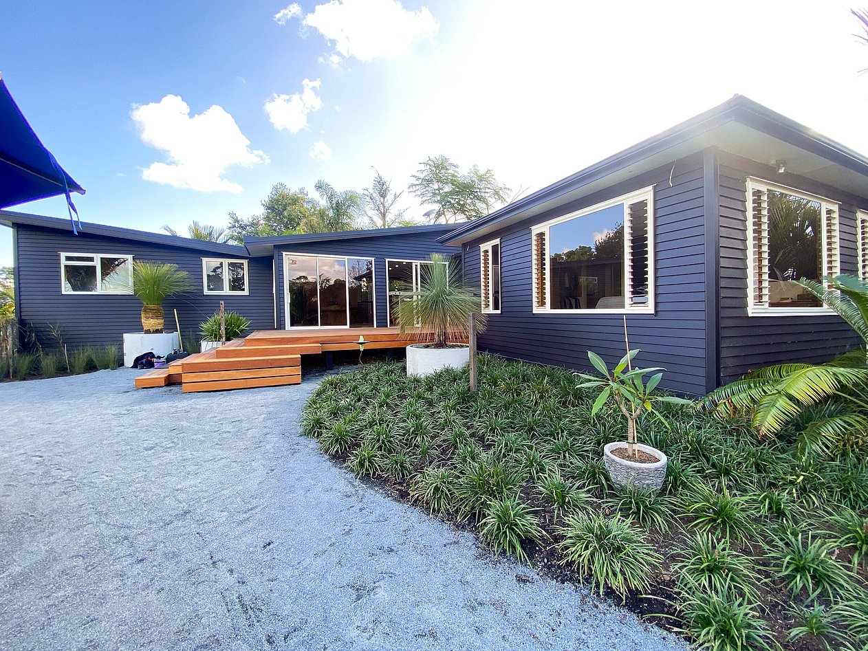 Renovation exterior from garden