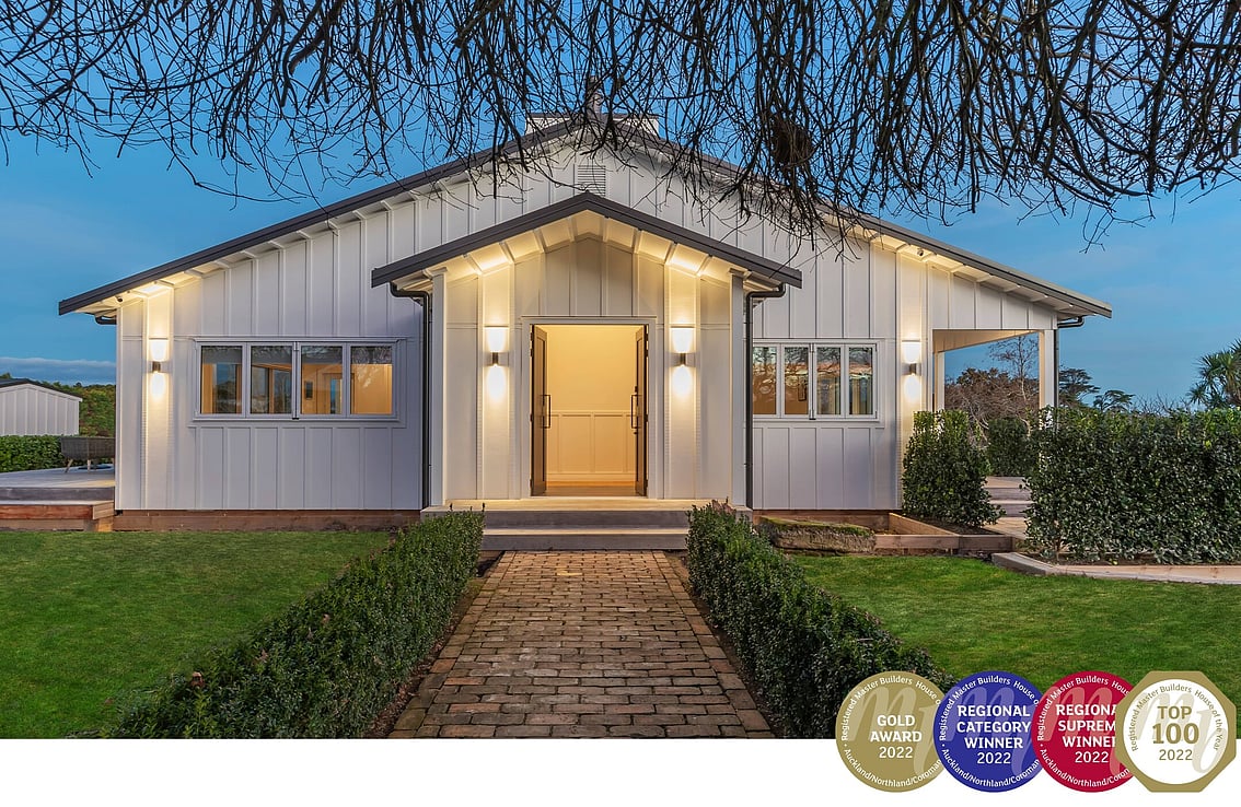 Country home at dusk