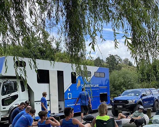 The Harrison Lane team relaxing at the river on Christmas break up afternoon