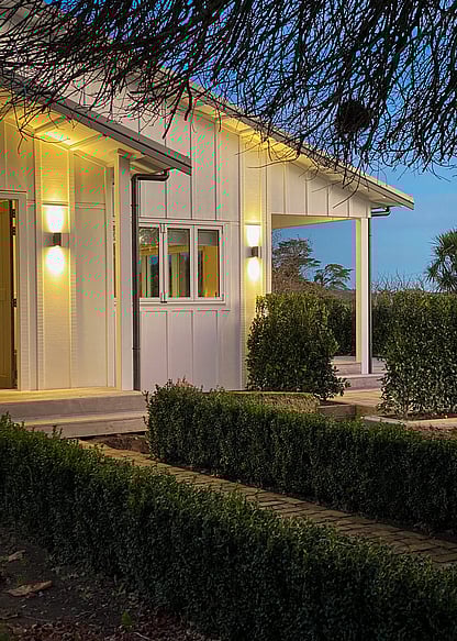 bathroom with polished concrete floors and freestanding bath