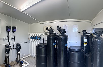Water treatment system setup for two water bores, designed for livestock and agricultural use
