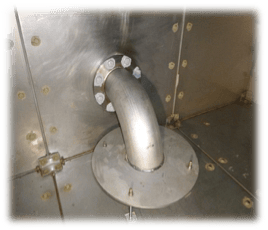 cleaned interior of liquid storage tank 