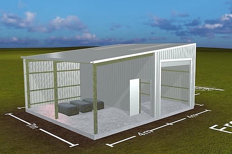 1–2 Bay Kitsets; Ideal for lifestyle blocks, small machinery, and general storage.