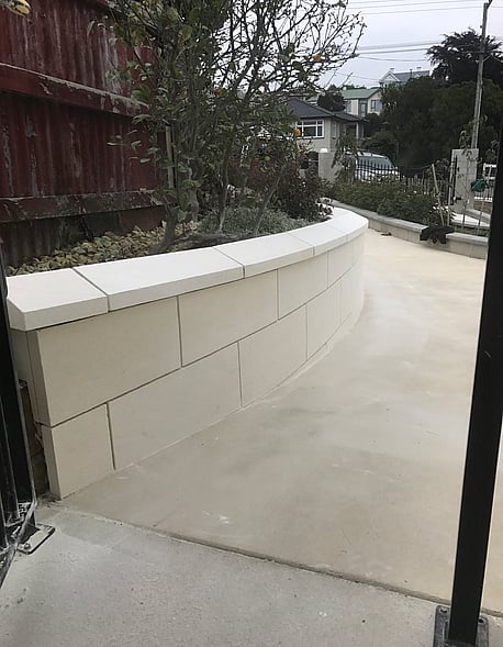 Curved garden wall