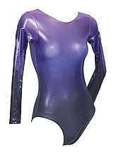 Long sleeve Gymnastics Leotard with faded colours of Purple and Indigo