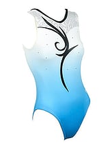 Sleeveless Gymnastics Leotard with colour fade from White to Blue