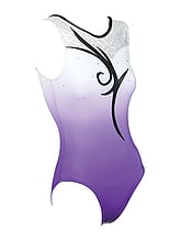 Sleeveless Gymnastics Leotard with colour fade from White to Purple