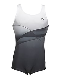 Men's and Boys Unitards Gymnastics in Cosmos with slight wave and top chest fade in White