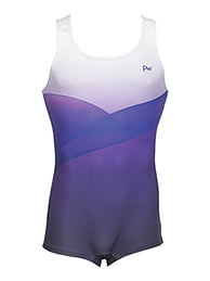 Men's and Boys Unitards Gymnastics in Sapphire with slight wave and top chest fade in White