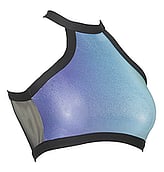 Gymnastics Croptop Singlet in Aqua Breeze with Black outlined on Neck and stomach