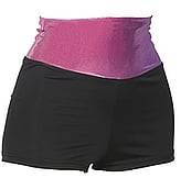 Gymnastics Hotpants in Black with the waist covered in Fuschia
