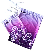 Rhythmic, Ice Skating or Gymnastics Guard Bags in a fade of White and Cerise Pink with Swirls